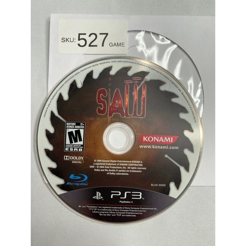 Saw Konami PlayStation 3 Disc Only